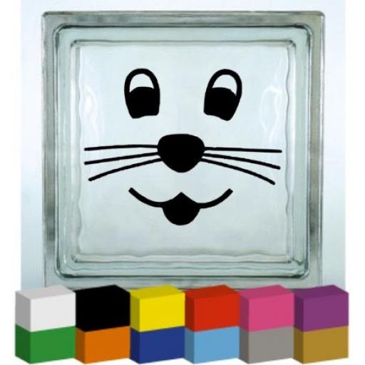 Bunny Face Vinyl Glass Block / Photo Frame Decal / Sticker / Graphic