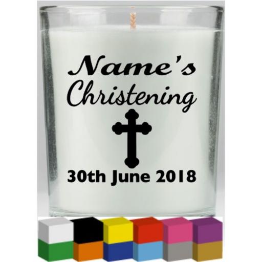 Christening Personalised Candle Decal / Sticker / Graphic
