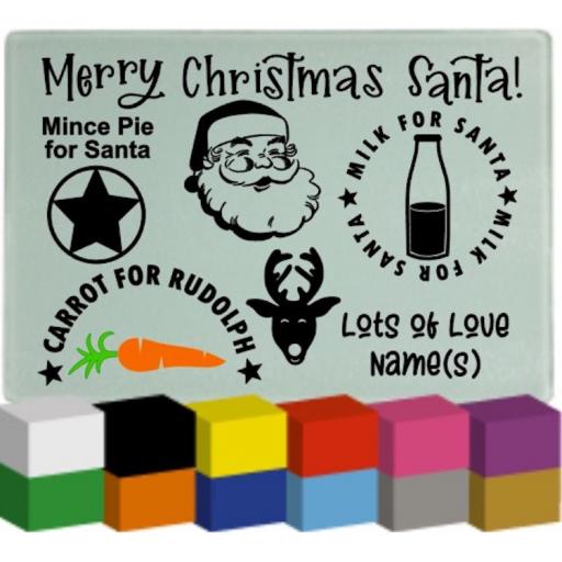 Merry Christmas Santa (Personalised) Chopping Board Decal / Sticker / Graphic