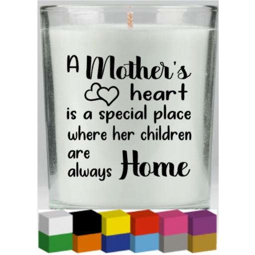 A Mother's Heart Candle Decal / Sticker / Graphic