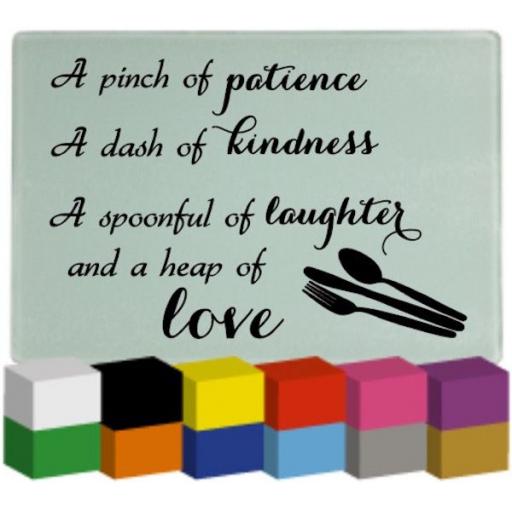 A pinch of patience Chopping Board Decal / Sticker / Graphic