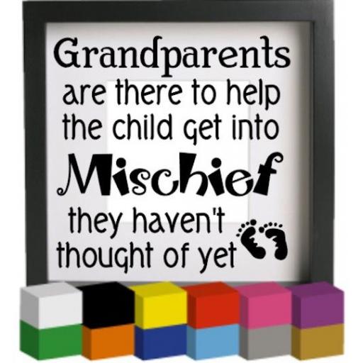Grandparents are there Vinyl Glass Block / Photo Frame Decal / Sticker / Graphic