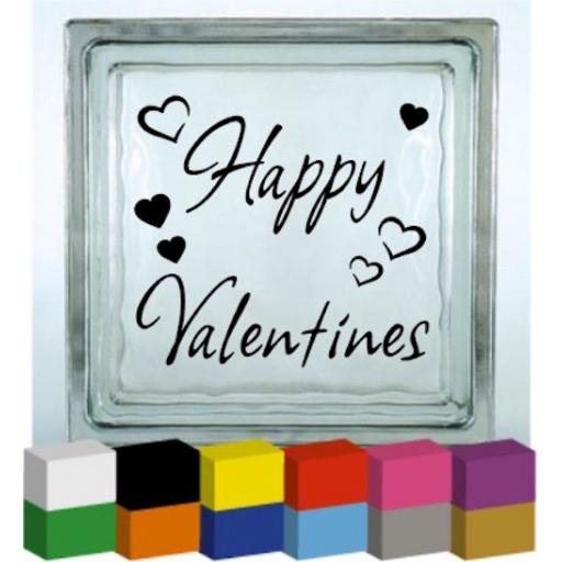 Happy Valentines Vinyl Glass Block / Photo Frame Decal / Sticker / Graphic
