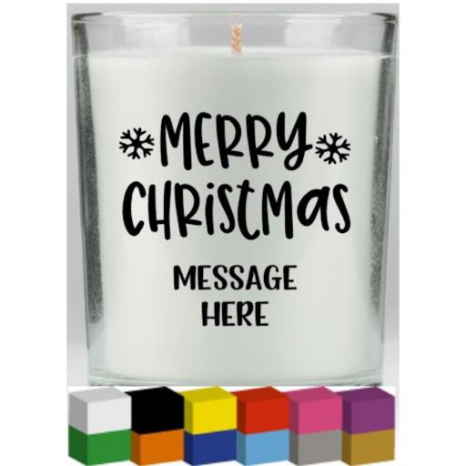 Merry Christmas Personalised Candle Decal / Sticker / Graphic