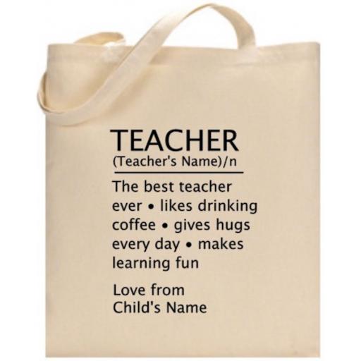 Teacher Personalised Bag