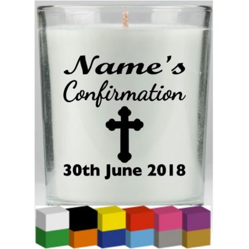 Confirmation Personalised Candle Decal / Sticker / Graphic