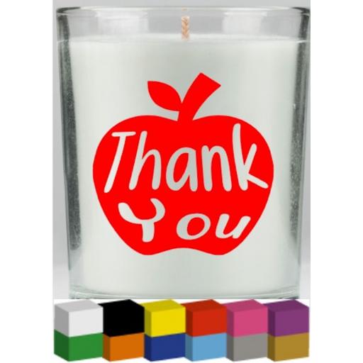 Thank You Apple Candle Decal / Sticker / Graphic