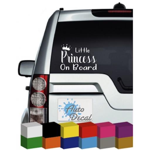 Little Prince / Princess On Board Novelty Vinyl Window Car Bumper, Decal / Sticker / Graphic