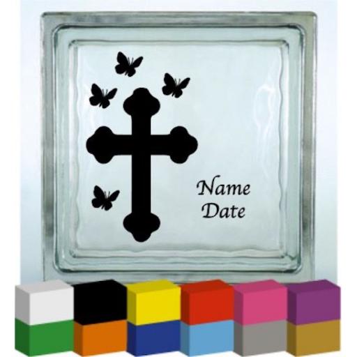 Christening / Holy Communion Personalised Vinyl Glass Block / Photo Frame Decal / Sticker/ Graphic