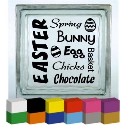 Easter Wording Vinyl Glass Block / Photo Frame Decal / Sticker / Graphic
