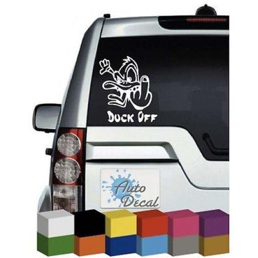 Duck Off Funny Vinyl Car, Van, Caravan, Fridge, Laptop Decal / Sticker / Graphic