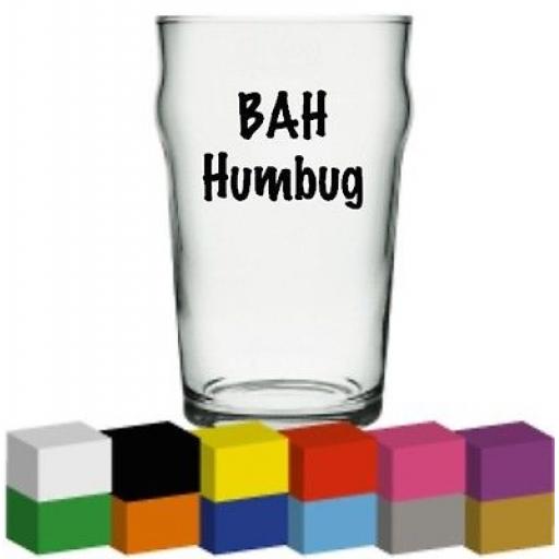 BAH Humbug Christmas Glass / Mug Decal / Sticker / Graphic