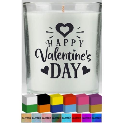 Happy Valentine's Day Candle Decal / Sticker / Graphic