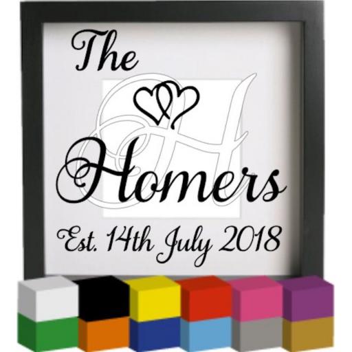 The Surnames Personalised Vinyl Glass Block / Photo Frame Decal / Sticker / Graphic