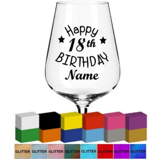 Personalised Happy Number Birthday Glass / Mug / Cup Decal / Sticker / Graphic