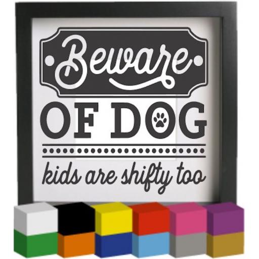 Beware of Dog Vinyl Glass Block / Photo Frame Decal / Sticker / Graphic
