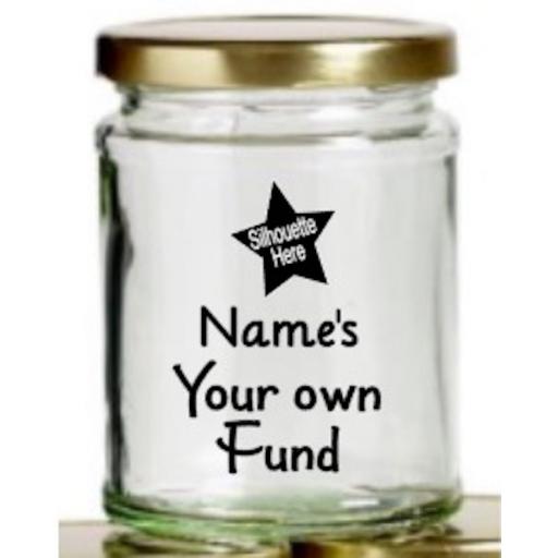 Personalised Your Own Fund Mason Jar Decal / Sticker / Graphic