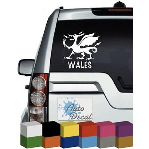 Welsh Dragon (Wales) Vinyl Car Window, Bumper Decal / Sticker / Graphic
