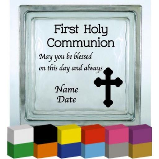 First Holy Communion Personalised Vinyl Glass Block / Photo Frame Decal / Sticker/ Graphic