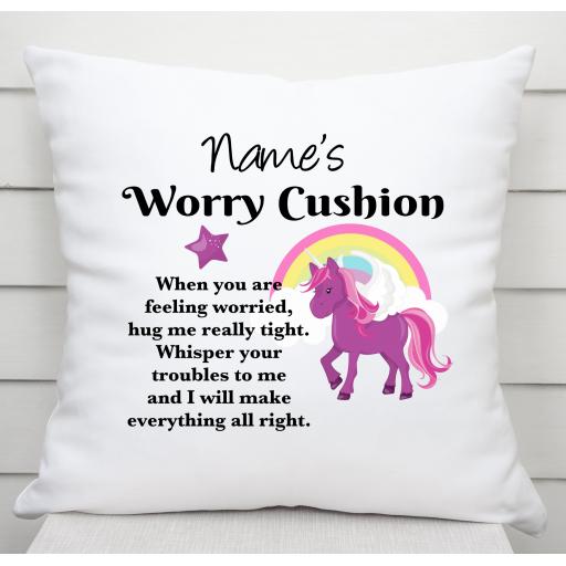 Worry Cushion Cover Unicorn Design Personalised