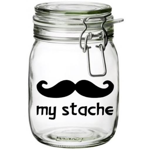 My stache Jar Decal / Sticker / Graphic