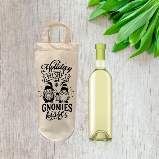 Holidays wishes and gnomies kisses Bottle Bag