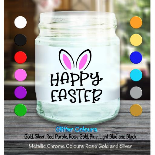 Happy Easter Bunny Ears Candle Decal / Sticker / Graphic