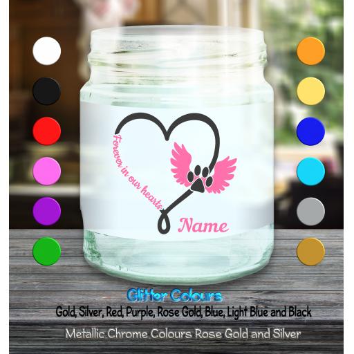 Forever in our hearts Pet Memorial Candle Decal / Sticker / Graphic