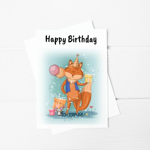 Happy Birthday Fox A5 Card & Envelope
