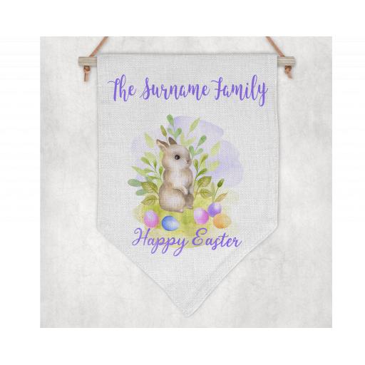 The Surname Family Personalised Happy Easter Flag / Pennant