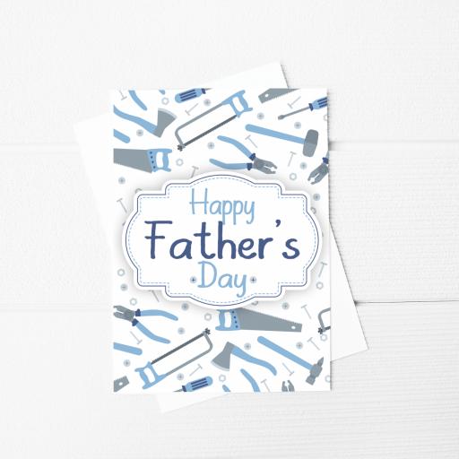 Happy Fathers Day Tools A5 Card & Envelope