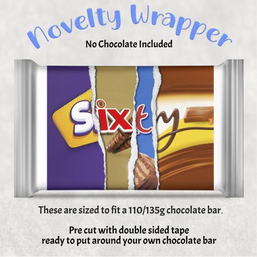 Sixty Birthday Chocolate Bar Wrapper