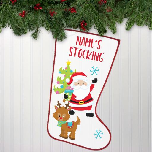 Santa Reindeer Personalised Stocking