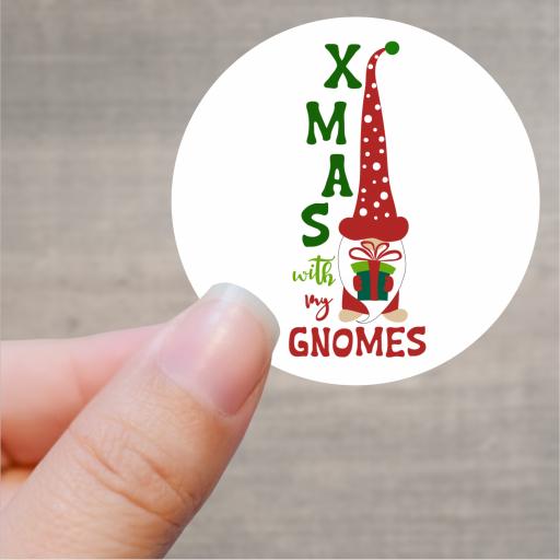 Xmas with my Gnomes Printed Sticker