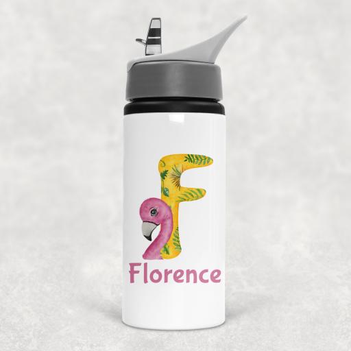 Animal Alphabet Personalised Sports Water Bottle with Straw
