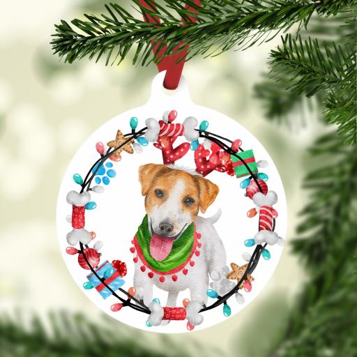 Jack Russell Dog Christmas Ornament / Bauble