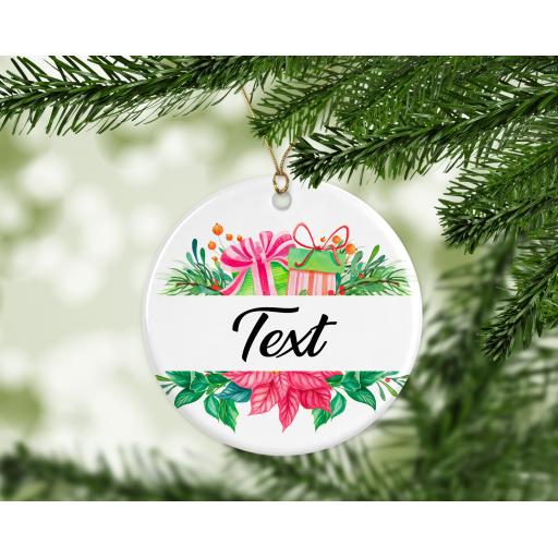Christmas Wreath Personalised Christmas Ornament / Bauble