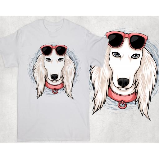 Saluki with glasses T-shirt, Hoodie or Vest