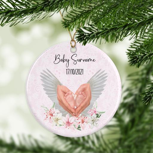 Baby Memorial Personalised Christmas Ornament / Bauble