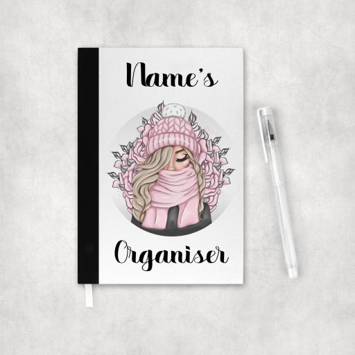 Personalised Winter Girl Organiser Notebook
