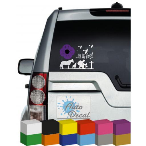 Lest we forget Purple poppy Vinyl Car Window, Sticker / Graphic