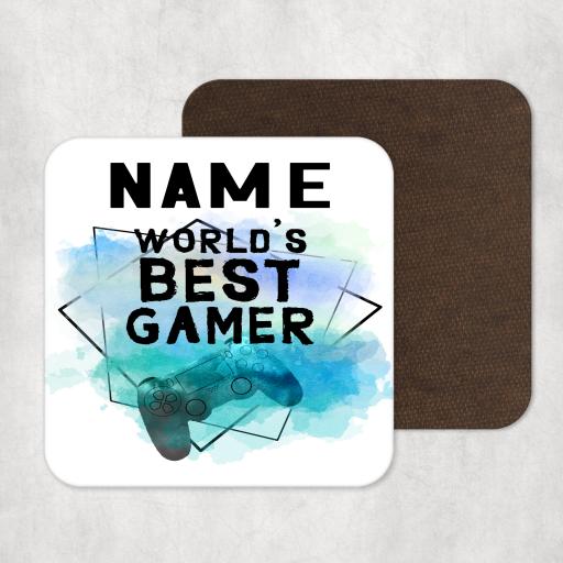 World's Best Gamer Personalised Coaster